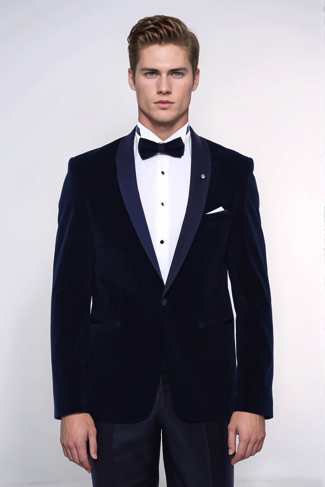 WSS Navy Blue Velvet Dinner Jacket  - Amherst