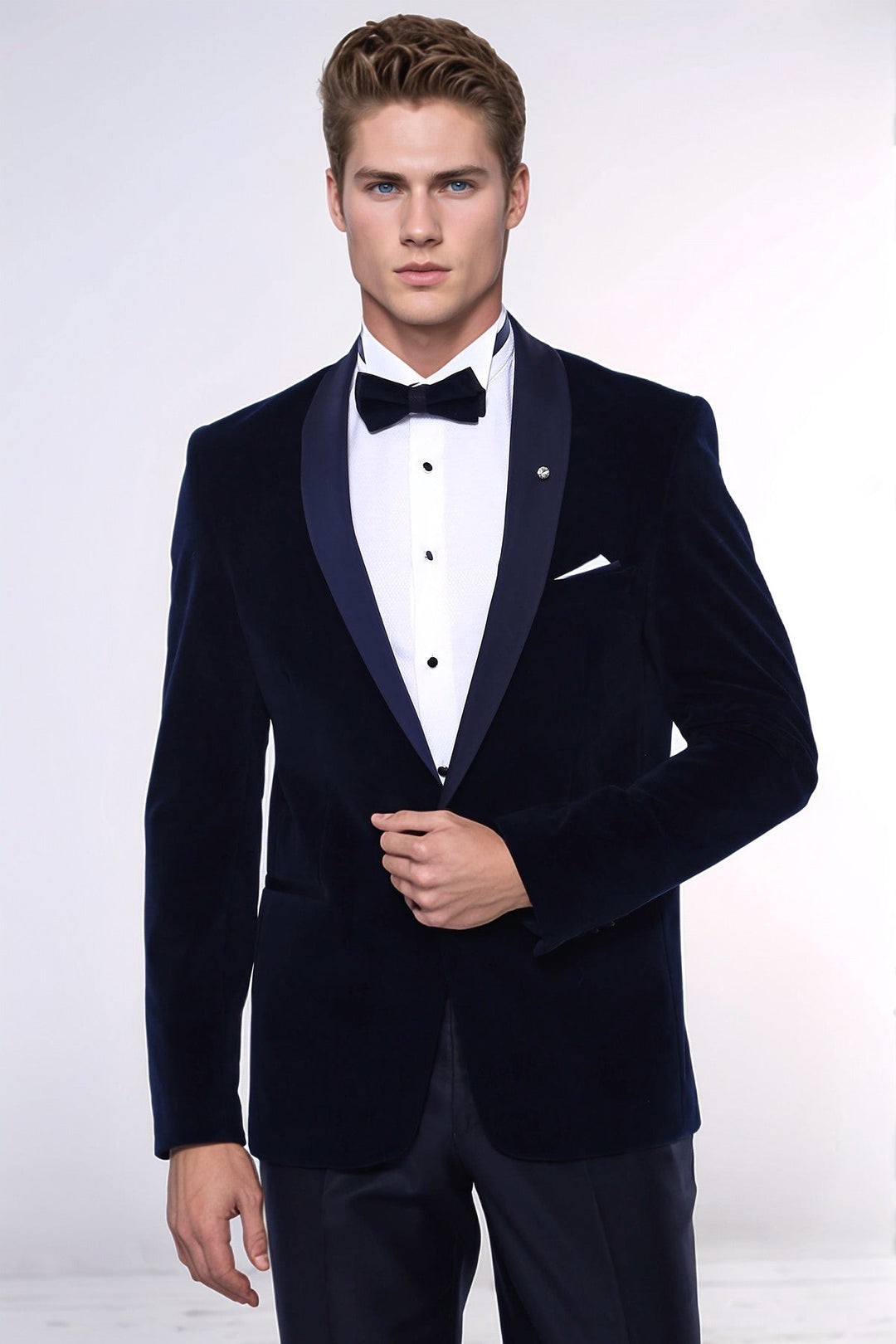 WSS Navy Blue Velvet Dinner Jacket  - Amherst