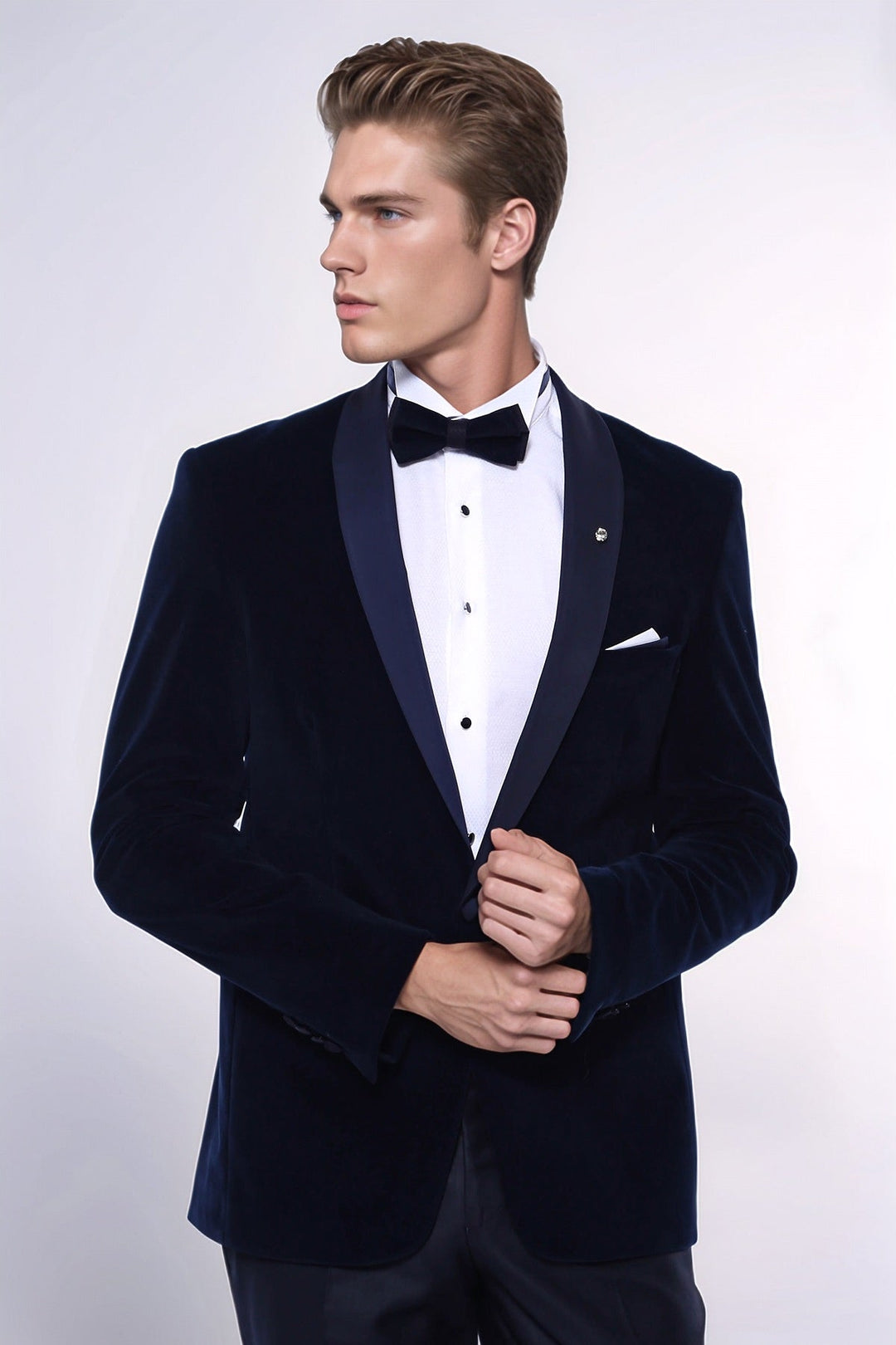 WSS Navy Blue Velvet Dinner Jacket  - Amherst