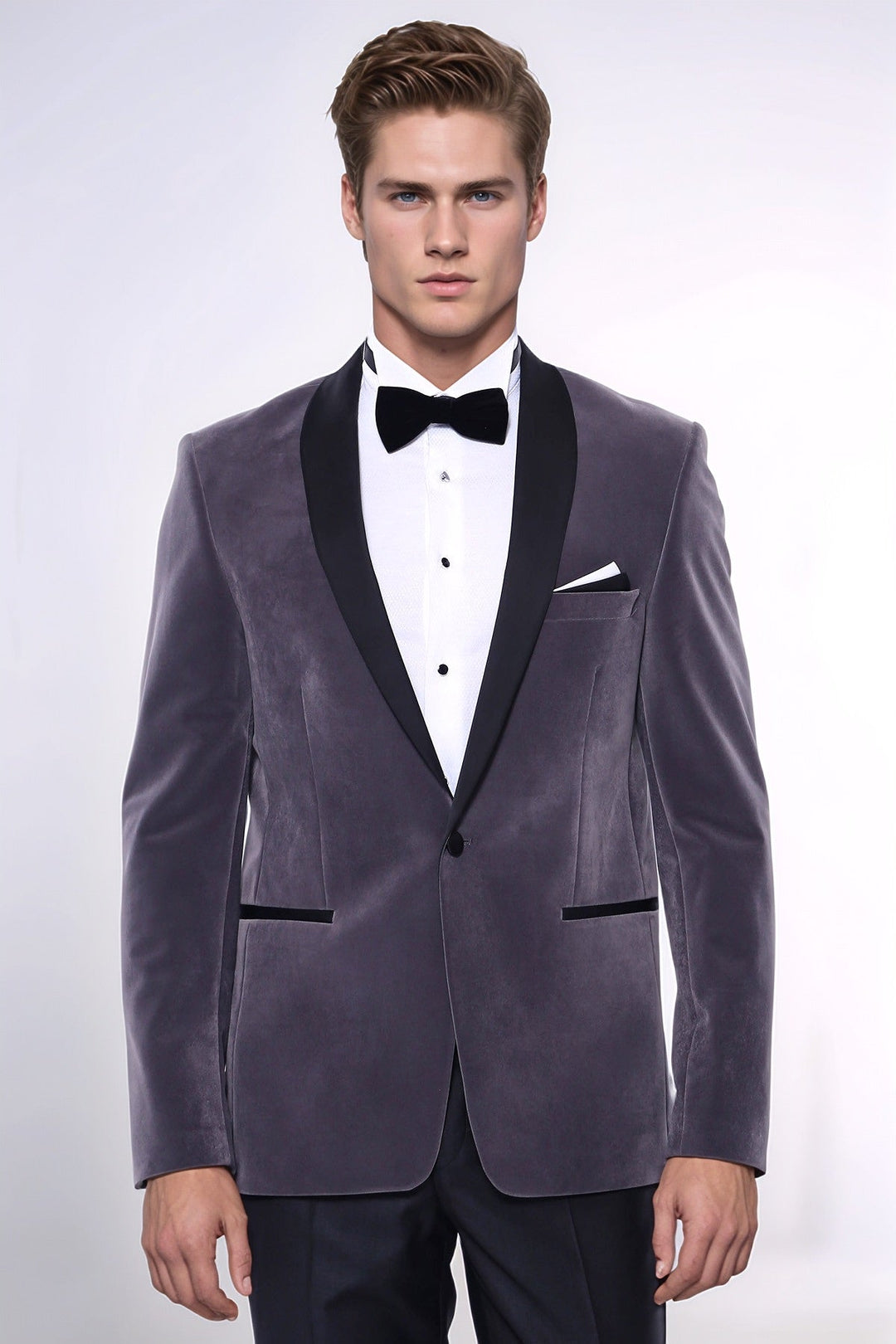 WSS Plain Velvet Dark Grey Blazer  - Ashburn