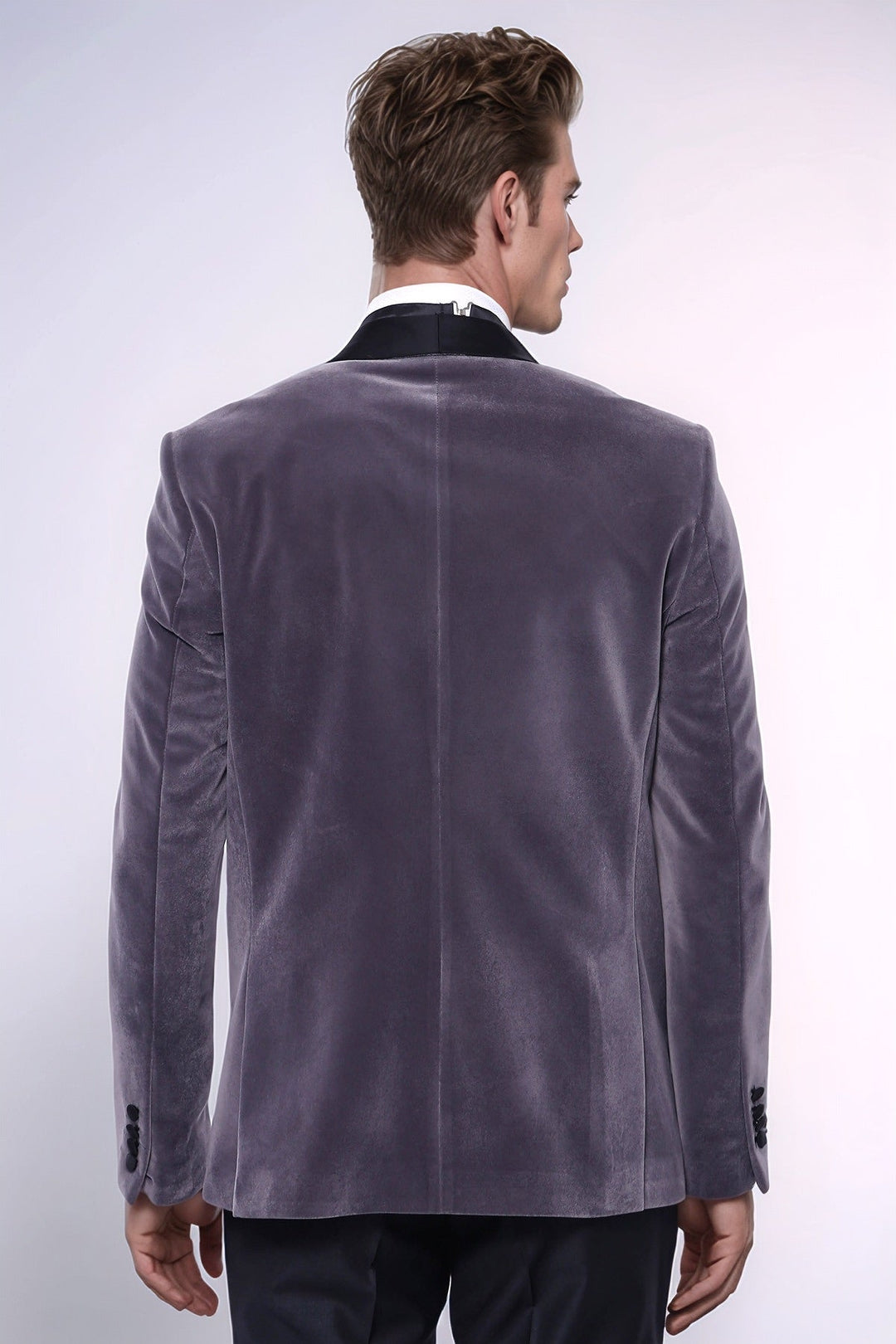WSS Plain Velvet Dark Grey Blazer  - Ashburn