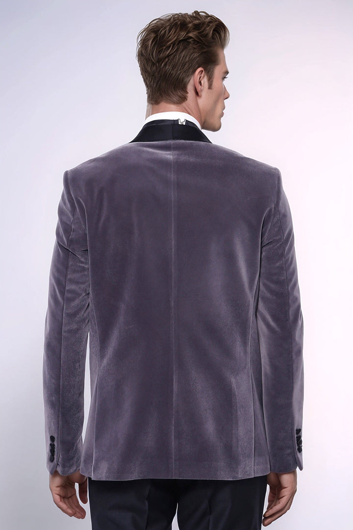 WSS Plain Velvet Dark Grey Blazer  - Ashburn
