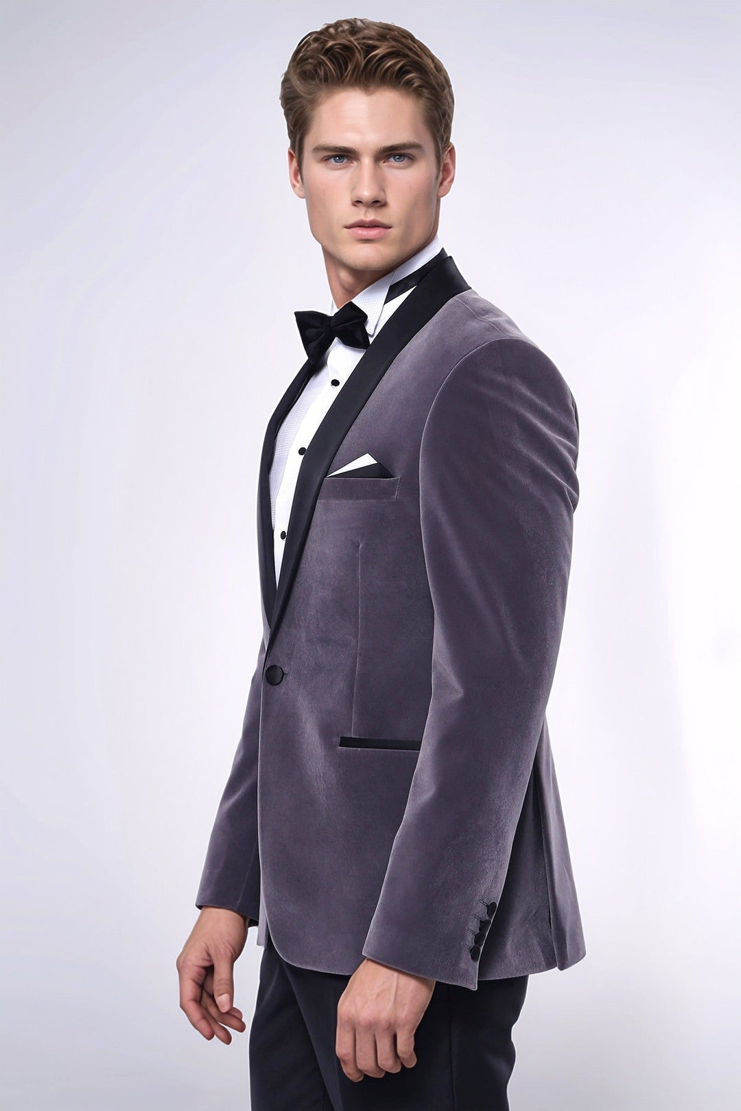 WSS Plain Velvet Dark Grey Blazer  - Ashburn