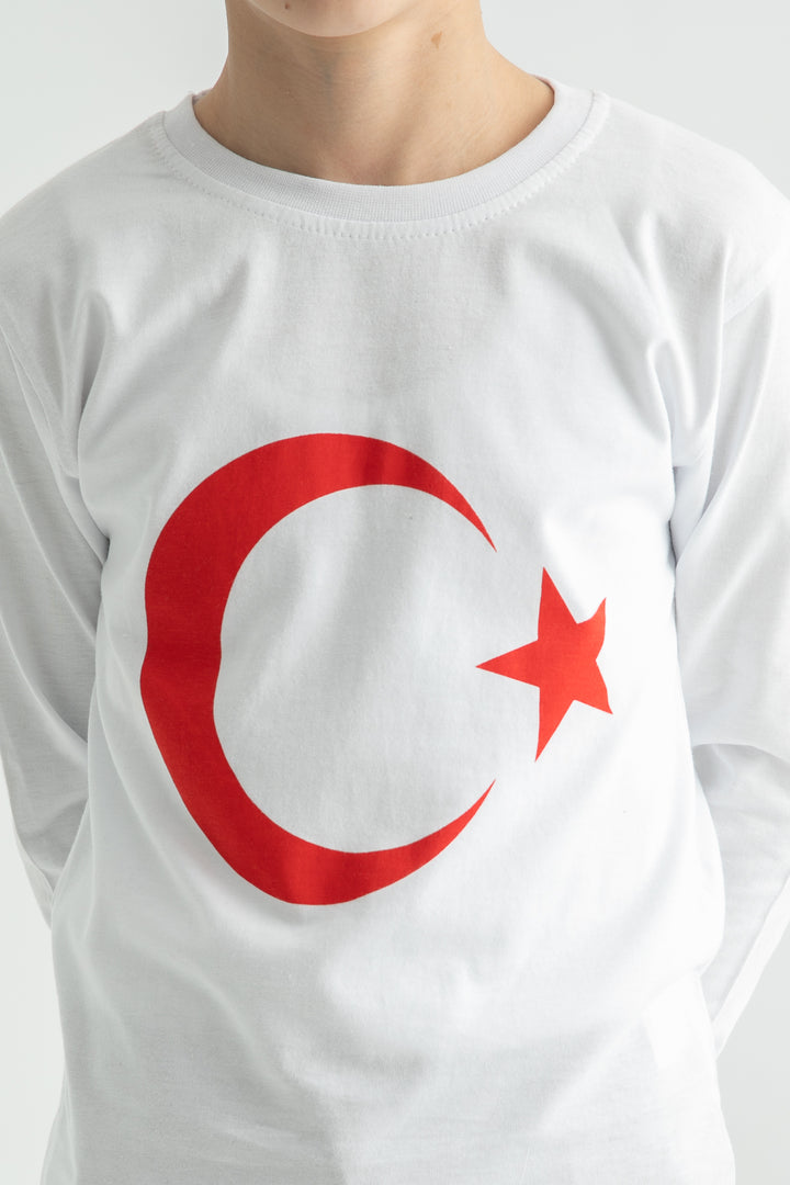 MPL Boy's T-shirt with Star Print on Long Sleeves - Münster