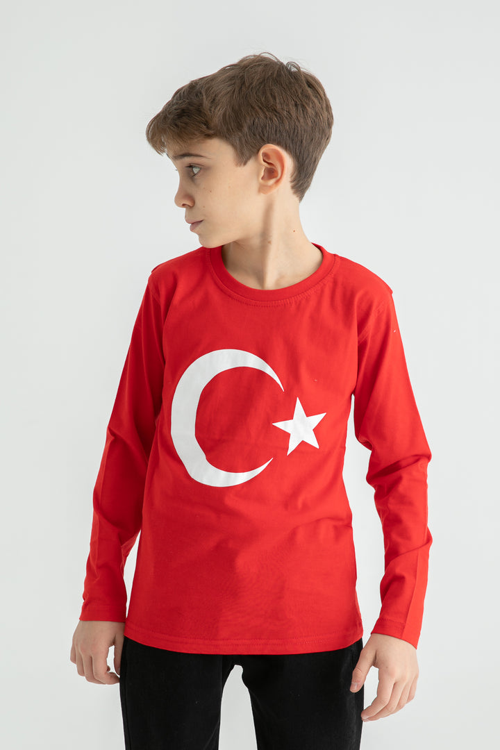 MPL Erkek Çocuk Ayyıldız Baskılı Uzun Kol Tshirt - Sarasota