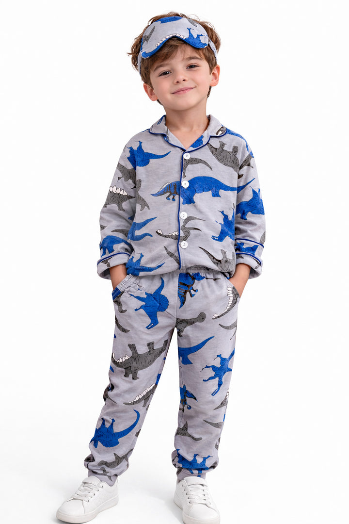 MPL Erkek Çocuk Dinazor Baskılı Pijama Takım - Acámbaro