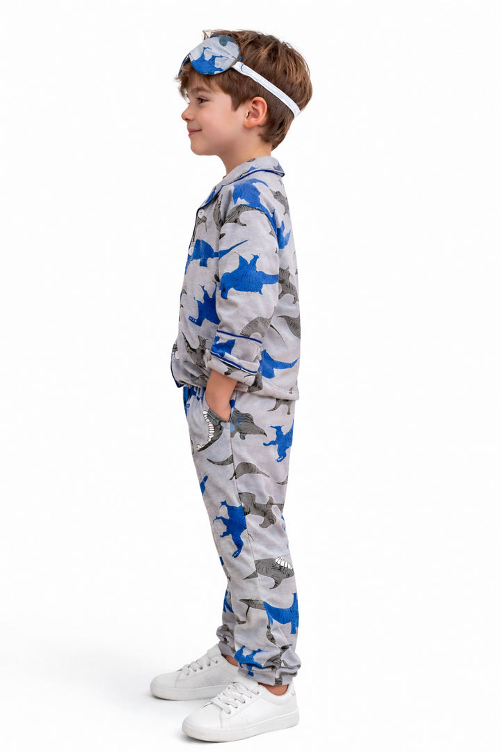 MPL Erkek Çocuk Dinazor Baskılı Pijama Takım - Acámbaro
