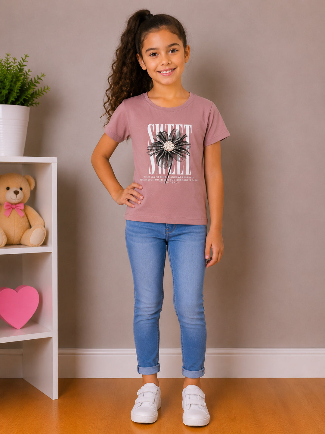 MPL Kız Çocuk Çiçek Boncuklu Tişört 10107 - Tinley Park