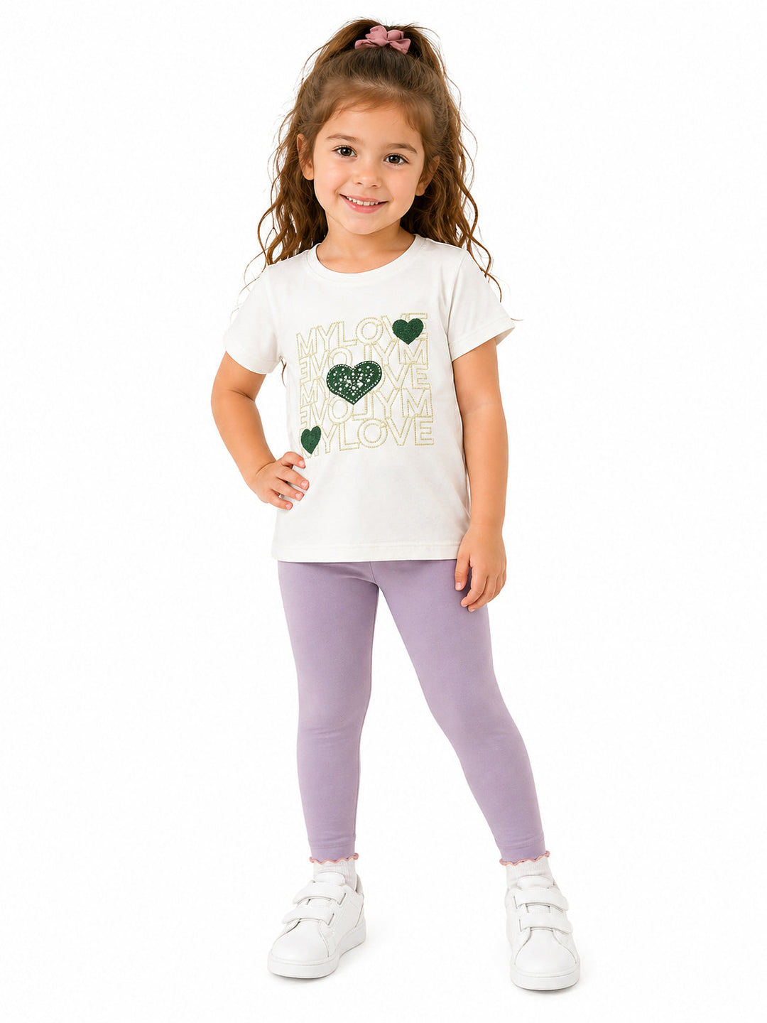 MPL Kız Çocuk My Love Nakışlı Penye Tişört 10101 - Gosport