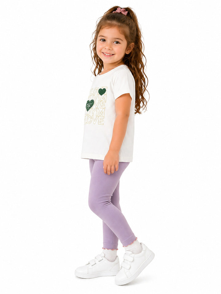 MPL Kız Çocuk My Love Nakışlı Penye Tişört 10101 - Gosport