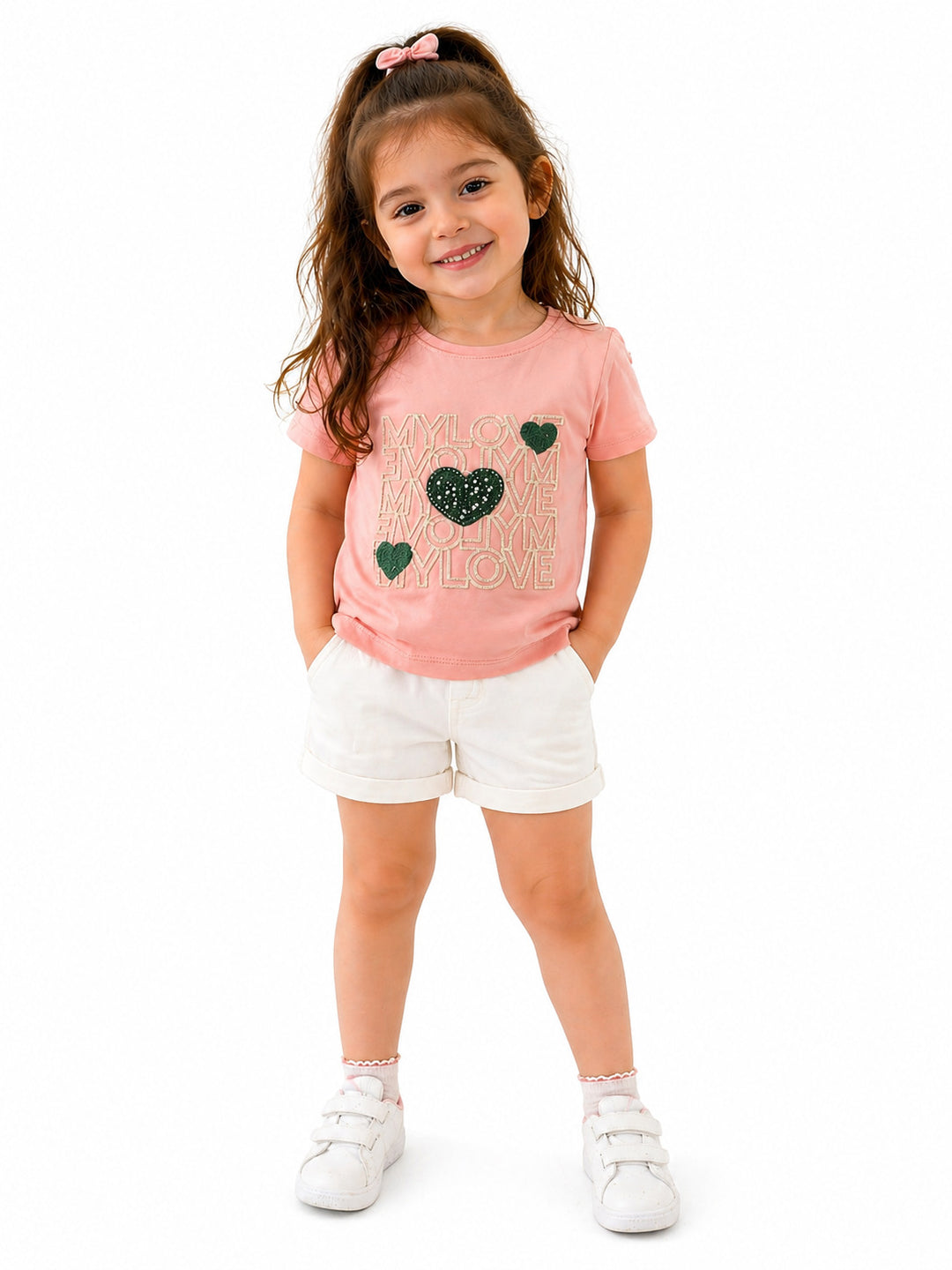 MPL Kız Çocuk My Love Nakışlı Penye Tişört 10101 - Anaheim