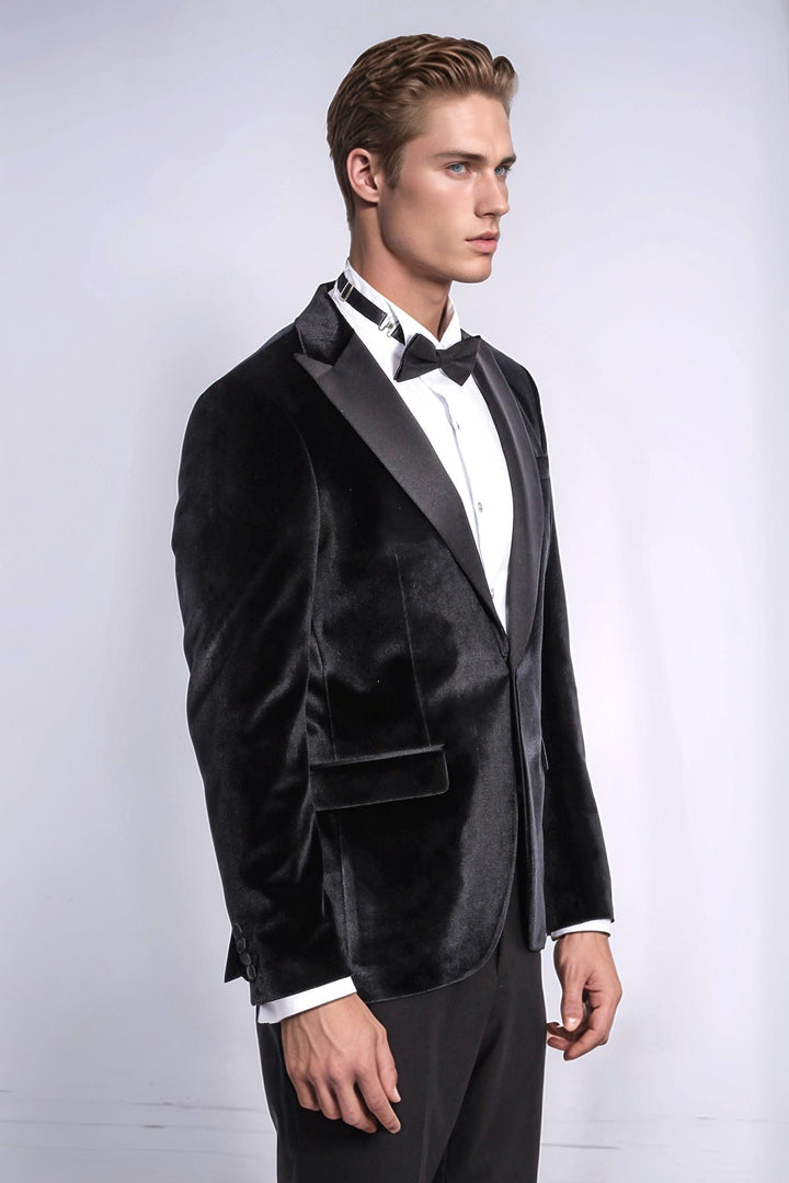WSS Velvet Slim Fit Black Men Tuxedo Jacket  - Sterling Heights