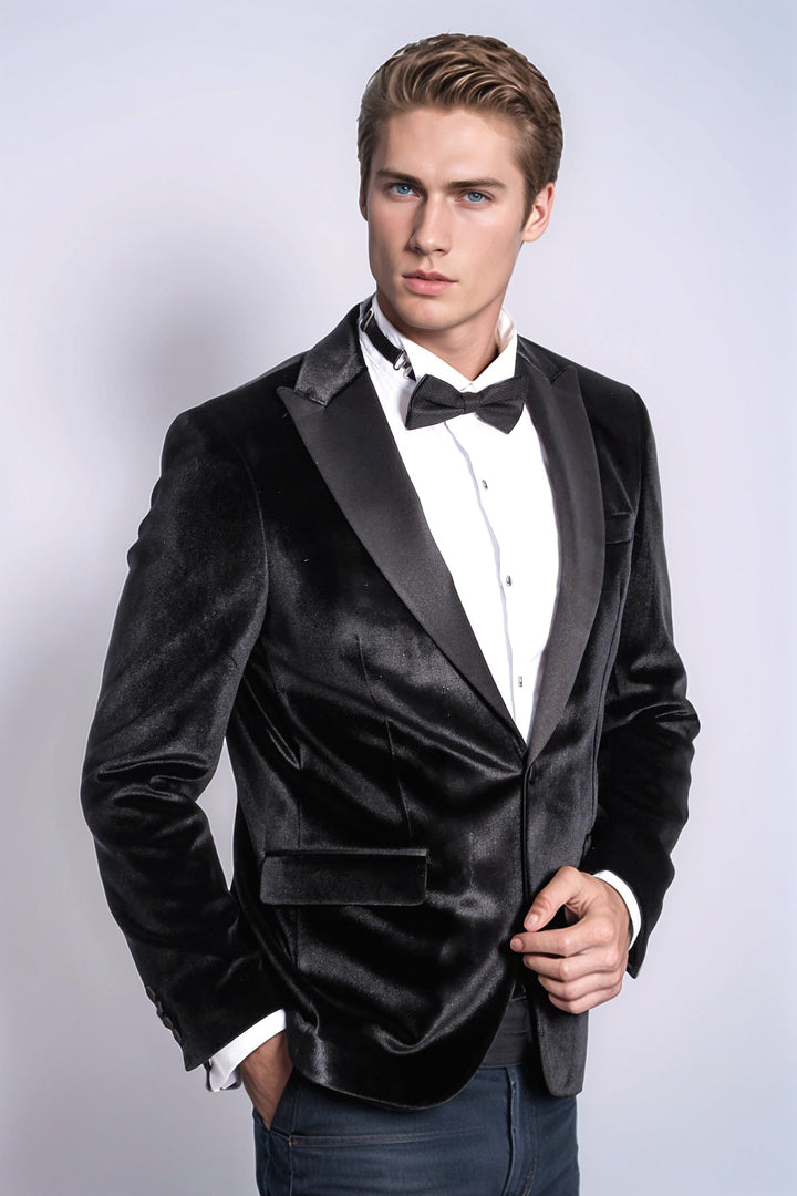 WSS Velvet Slim Fit Black Men Tuxedo Jacket  - Sterling Heights