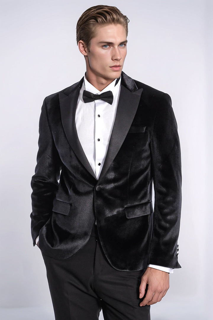 WSS Velvet Slim Fit Black Men Tuxedo Jacket  - Sterling Heights