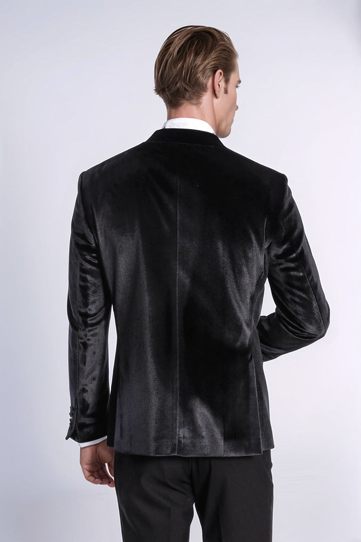 WSS Velvet Slim Fit Black Men Tuxedo Jacket  - Sterling Heights