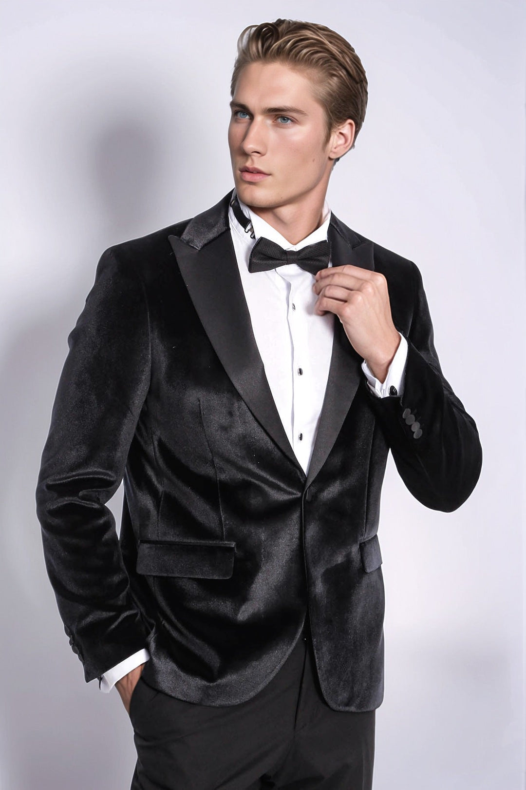 WSS Velvet Slim Fit Black Men Tuxedo Jacket  - Sterling Heights