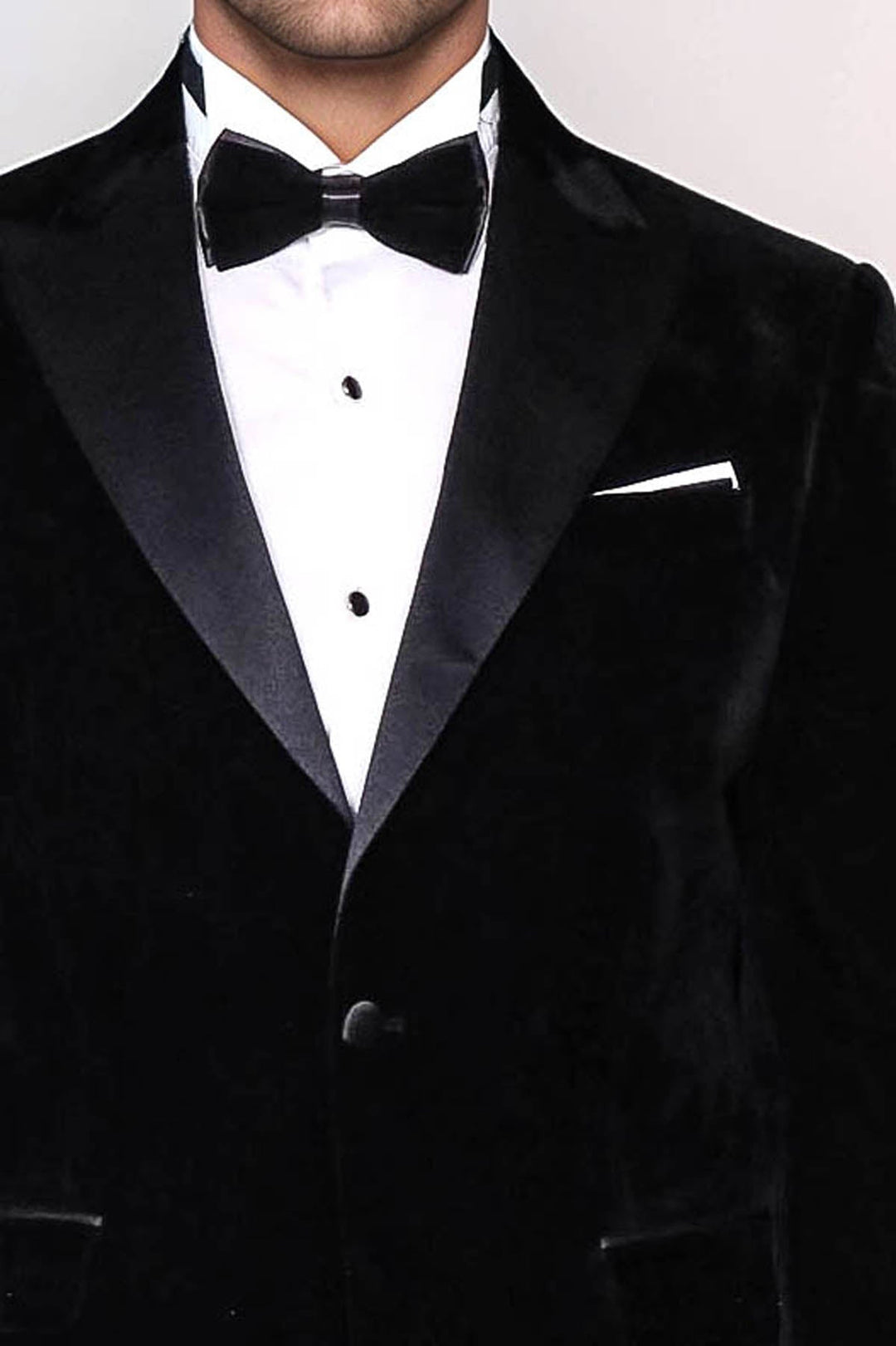 WSS Peak Lapel Velvet Black Men Prom Blazer  - Perinton
