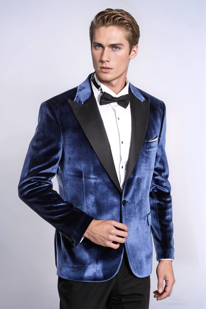 WSS Velvet Slim Fit Blue Men Tuxedo Jacket  - Siegburg