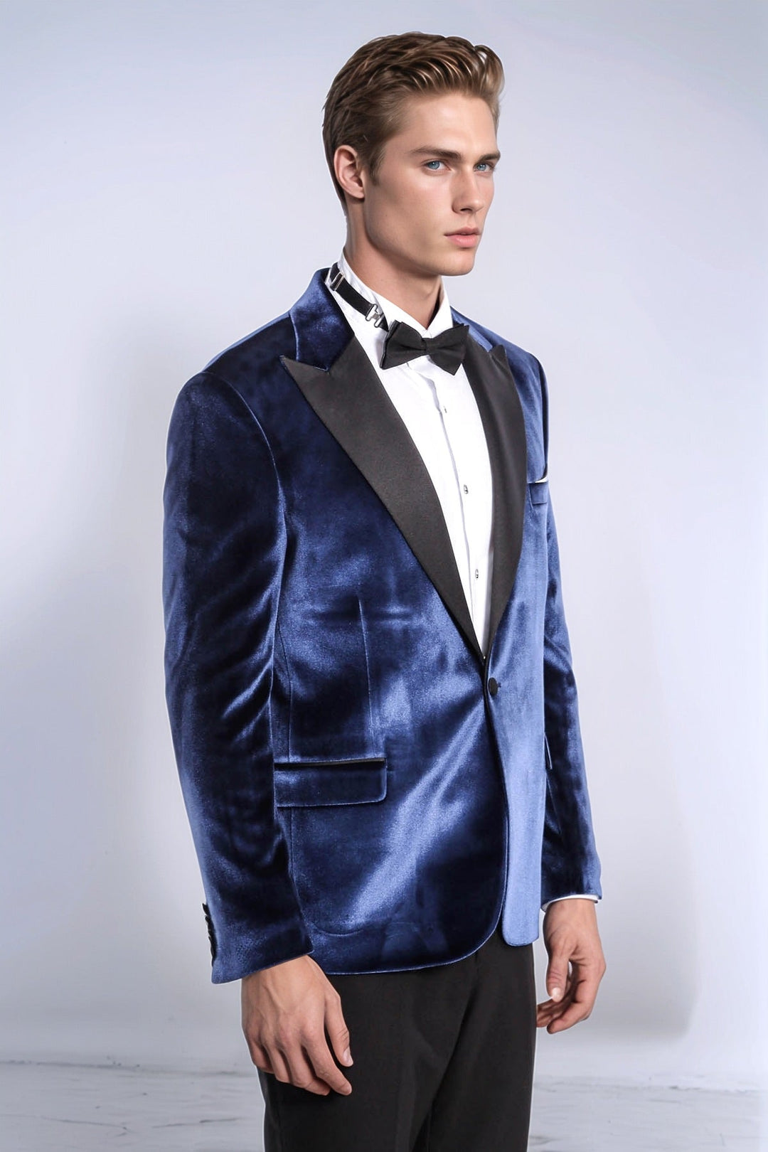 WSS Velvet Slim Fit Blue Men Tuxedo Jacket  - Siegburg