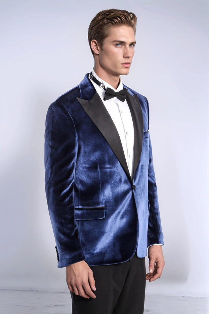 WSS Velvet Slim Fit Blue Men Tuxedo Jacket  - Siegburg