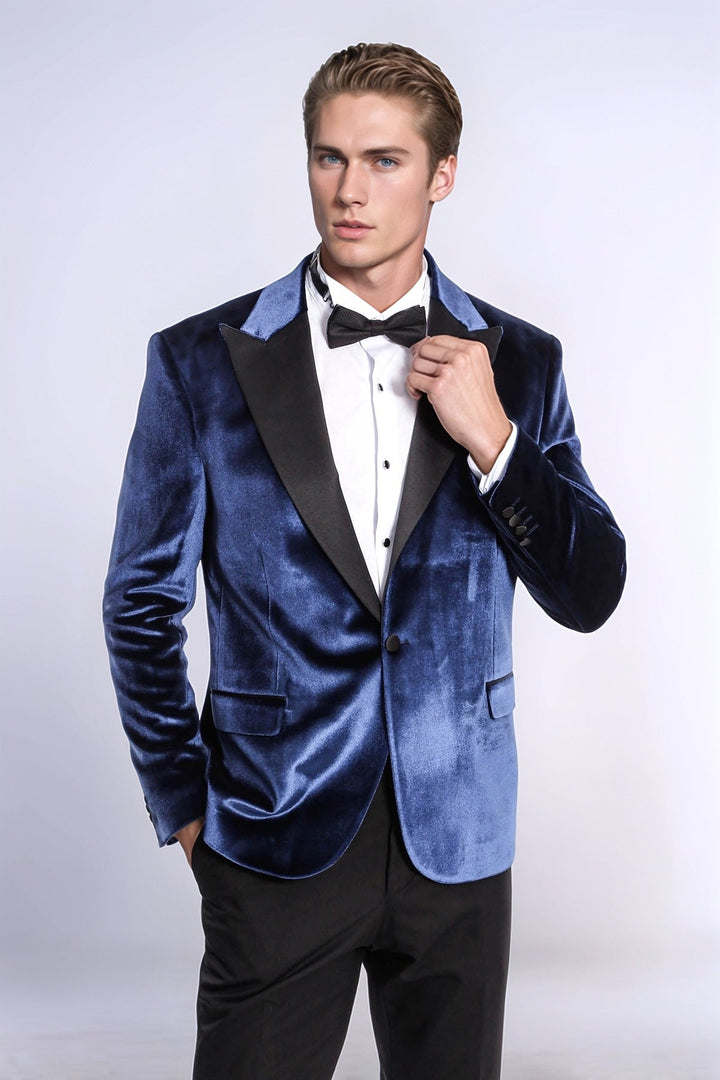 WSS Velvet Slim Fit Blue Men Tuxedo Jacket  - Siegburg