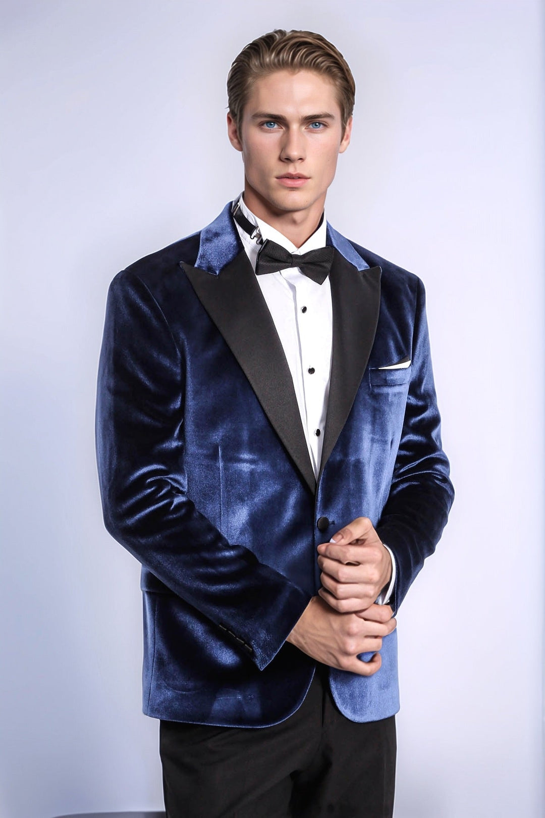 WSS Velvet Slim Fit Blue Men Tuxedo Jacket  - Siegburg