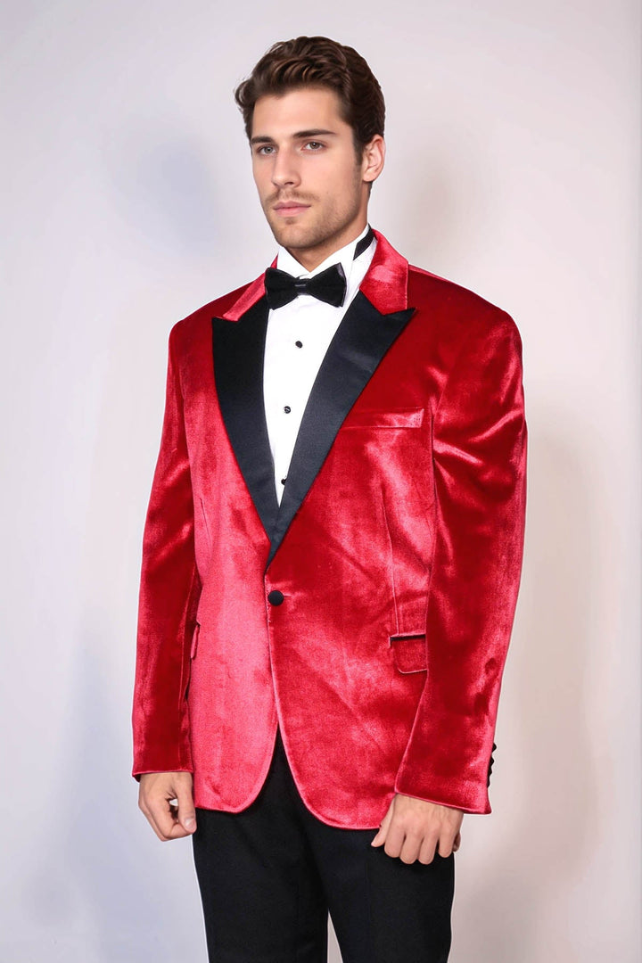 WSS Peak Lapel Velvet Red Men Wedding Tuxedo Blazer  - Bruchsal