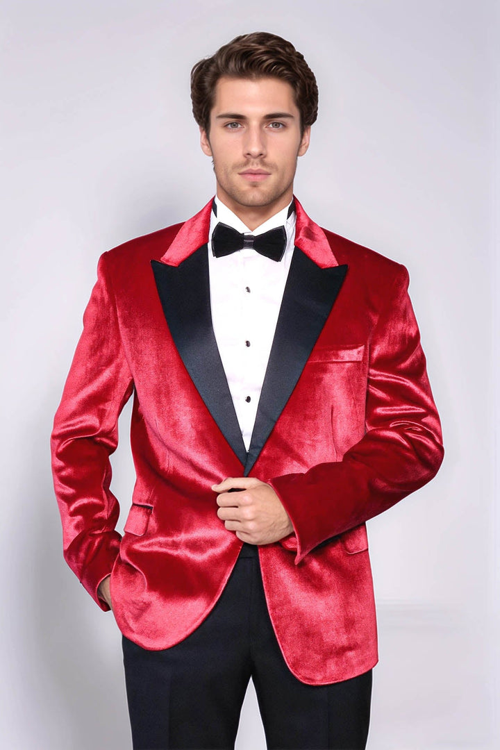 WSS Peak Lapel Velvet Red Men Wedding Tuxedo Blazer  - Bruchsal