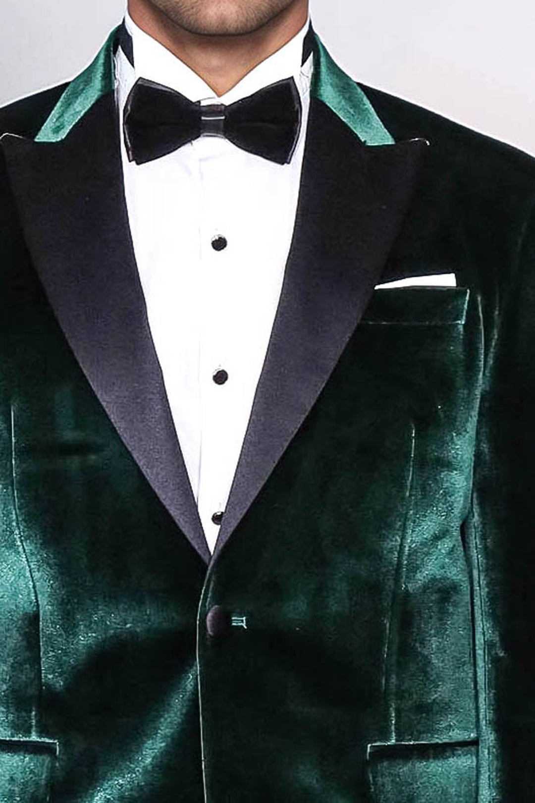 WSS Slim Fit Peak Lapel Velvet Dark Green Men Tuxedo Jacket  - Coatepec