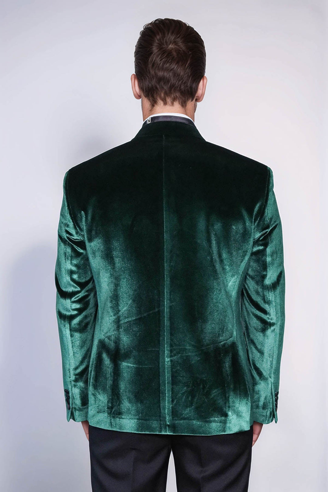 WSS Slim Fit Peak Lapel Velvet Dark Green Men Tuxedo Jacket  - Coatepec