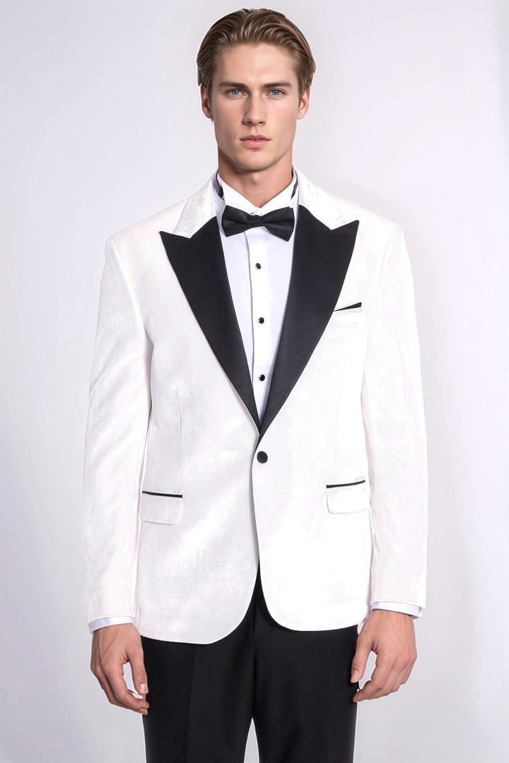 WSS Velvet Slim Fit White Men Tuxedo Jacket  - Meaux