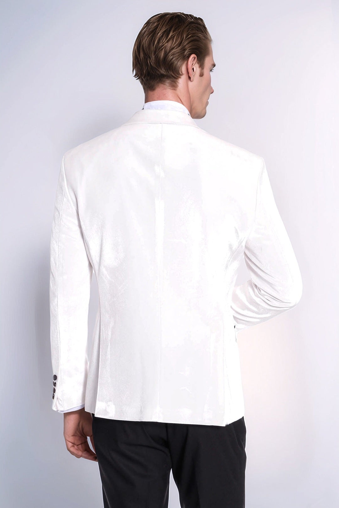 WSS Velvet Slim Fit White Men Tuxedo Jacket  - Meaux