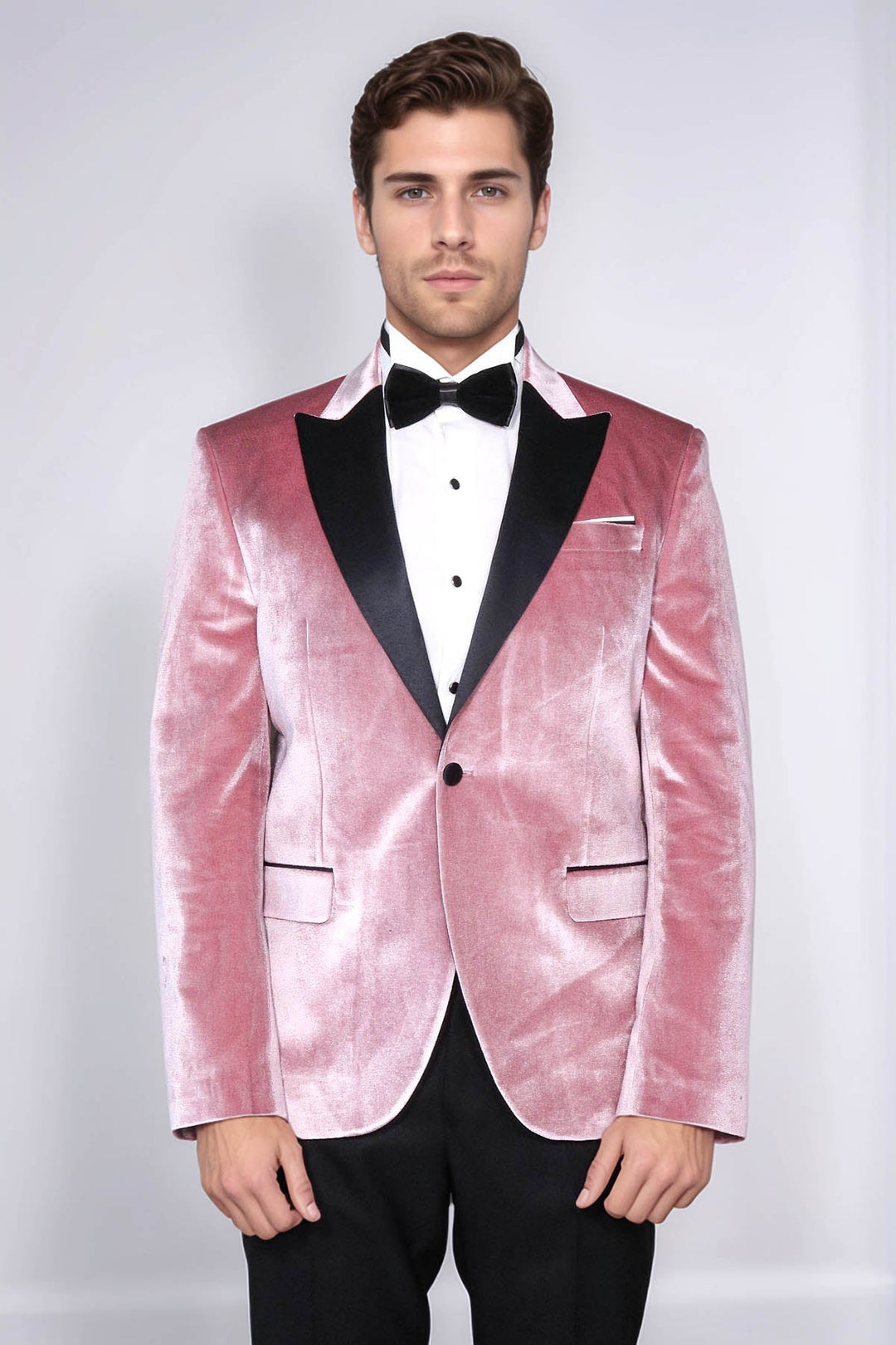WSS Slim Fit Peak Lapel Velvet Pink Men Tuxedo Jacket  - Teijlingen