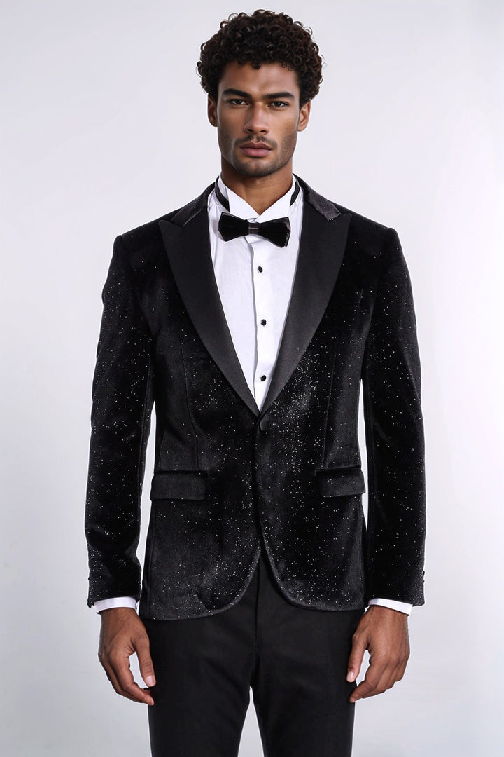 WSS Sparkle Slim Fit Velvet Black Men Dinner Jacket  - San Sebastián de los Reyes