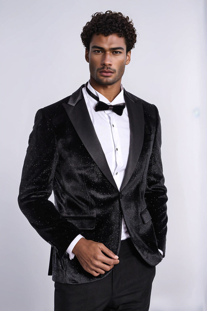 WSS Sparkle Slim Fit Velvet Black Men Dinner Jacket  - San Sebastián de los Reyes