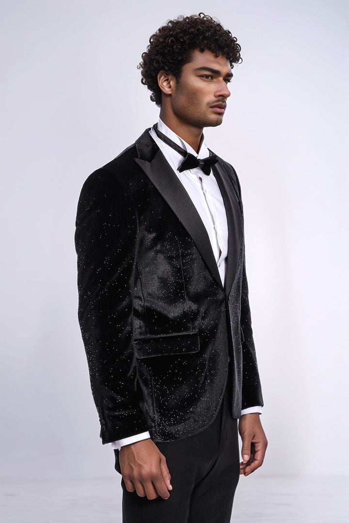 WSS Sparkle Slim Fit Velvet Black Men Dinner Jacket  - San Sebastián de los Reyes
