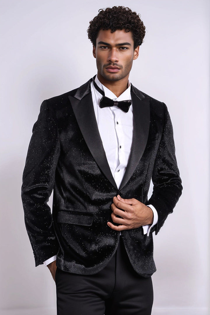 WSS Sparkle Slim Fit Velvet Black Men Dinner Jacket  - San Sebastián de los Reyes