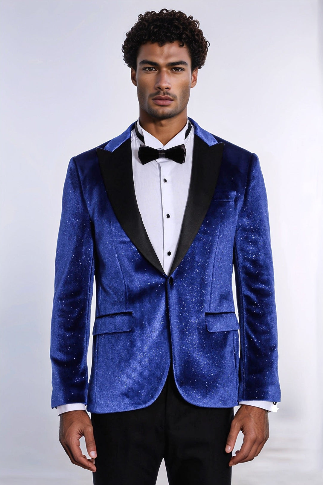 WSS Sparkle Slim Fit Velvet Bast Blue Men Dinner Tuxedo Jacket  - Zacatecas
