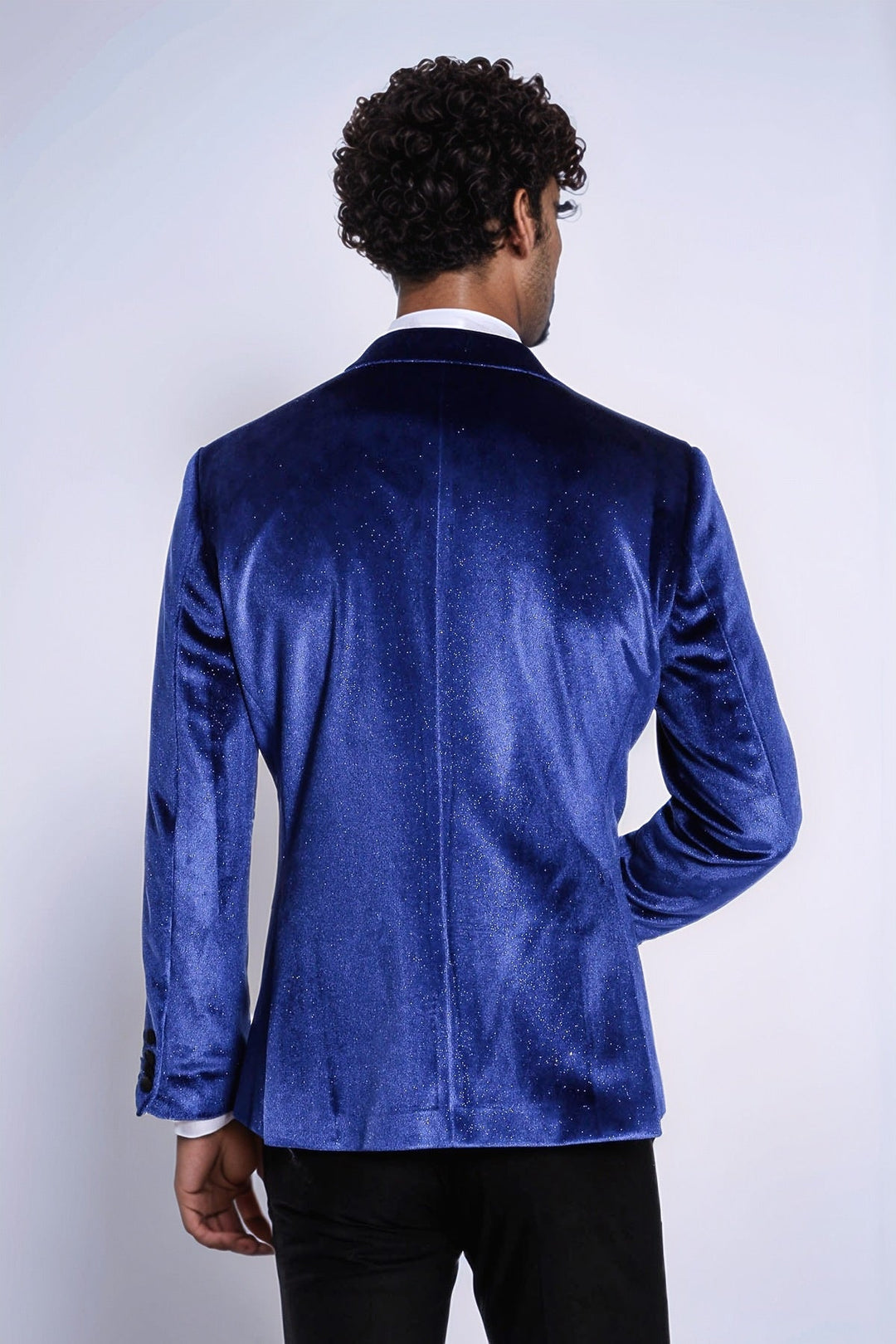 WSS Sparkle Slim Fit Velvet Bast Blue Men Dinner Tuxedo Jacket  - Zacatecas