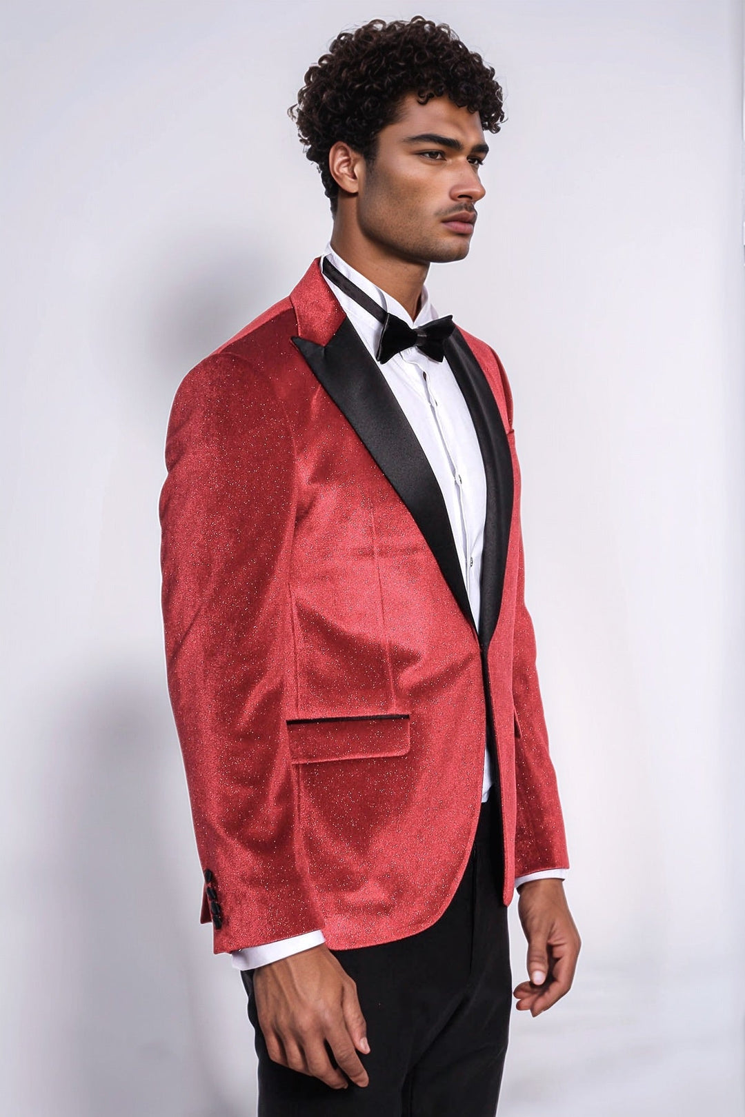 WSS Sparkle Slim Fit Velvet Red Men Singer Tuxedo  Blazer  - Heinsberg