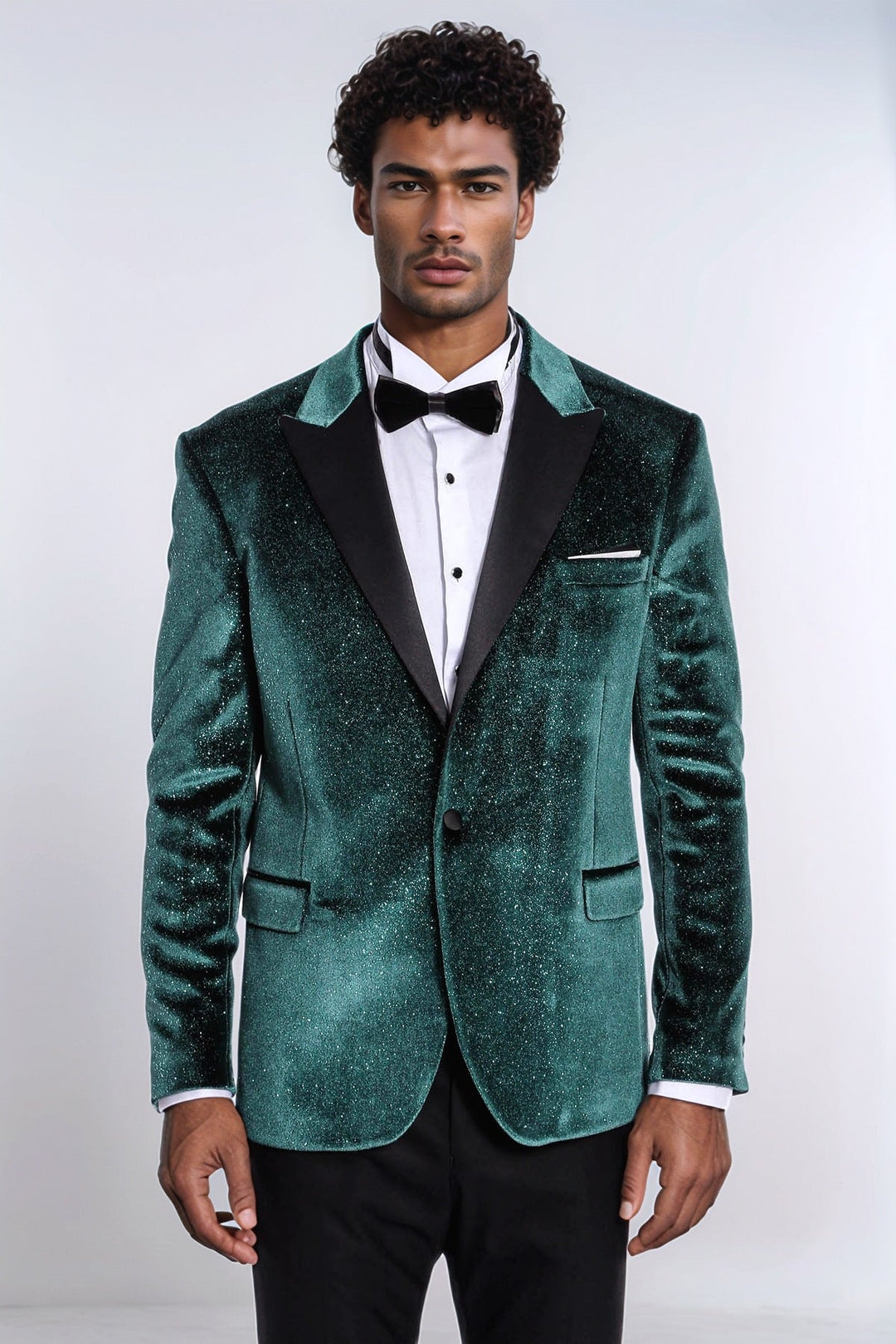 WSS Sparkle Slim Fit Velvet Green Men Party Tuxedo Blazer  - Port Coquitlam