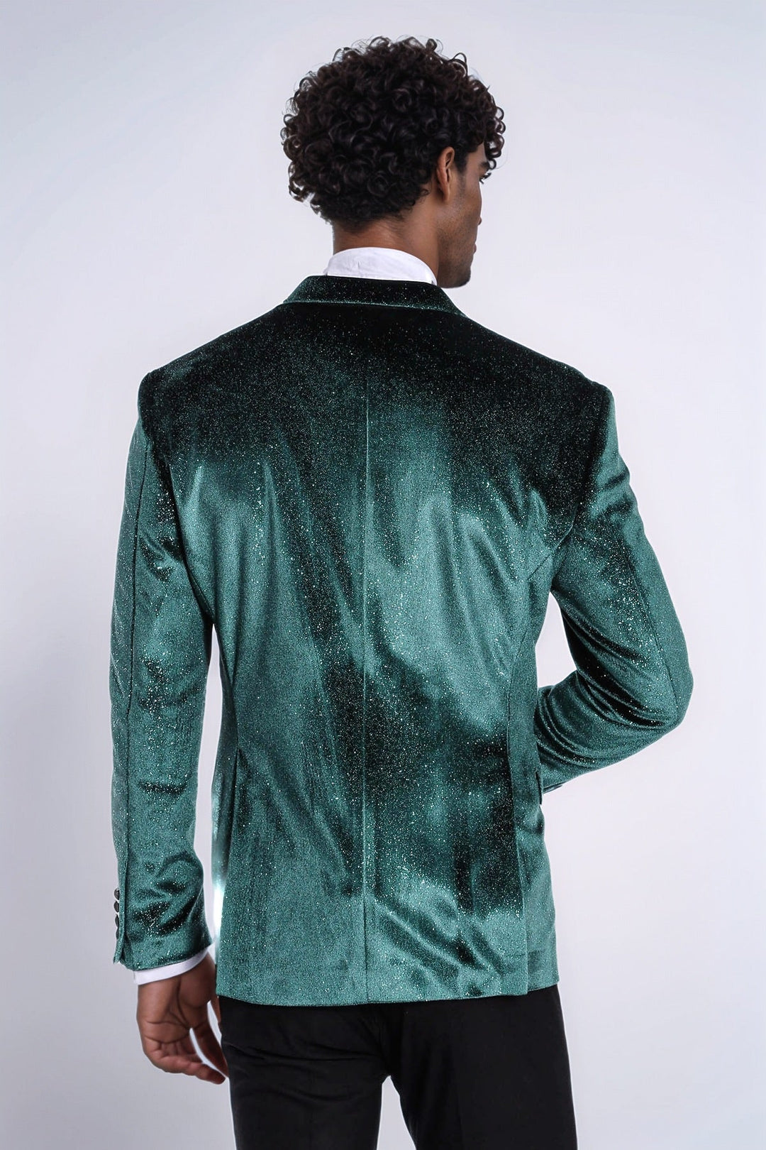 WSS Sparkle Slim Fit Velvet Green Men Party Tuxedo Blazer  - Port Coquitlam