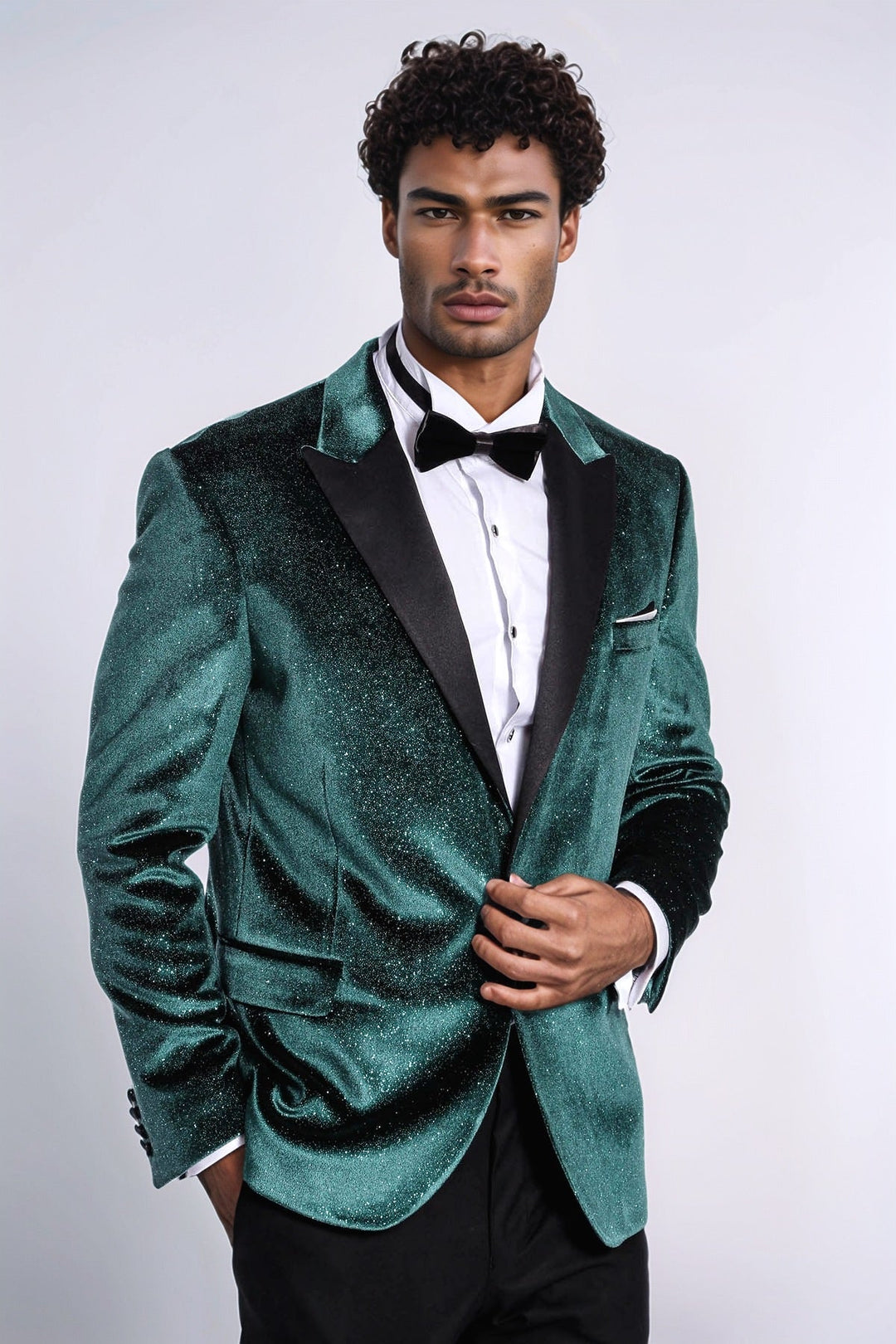 WSS Sparkle Slim Fit Velvet Green Men Party Tuxedo Blazer  - Port Coquitlam