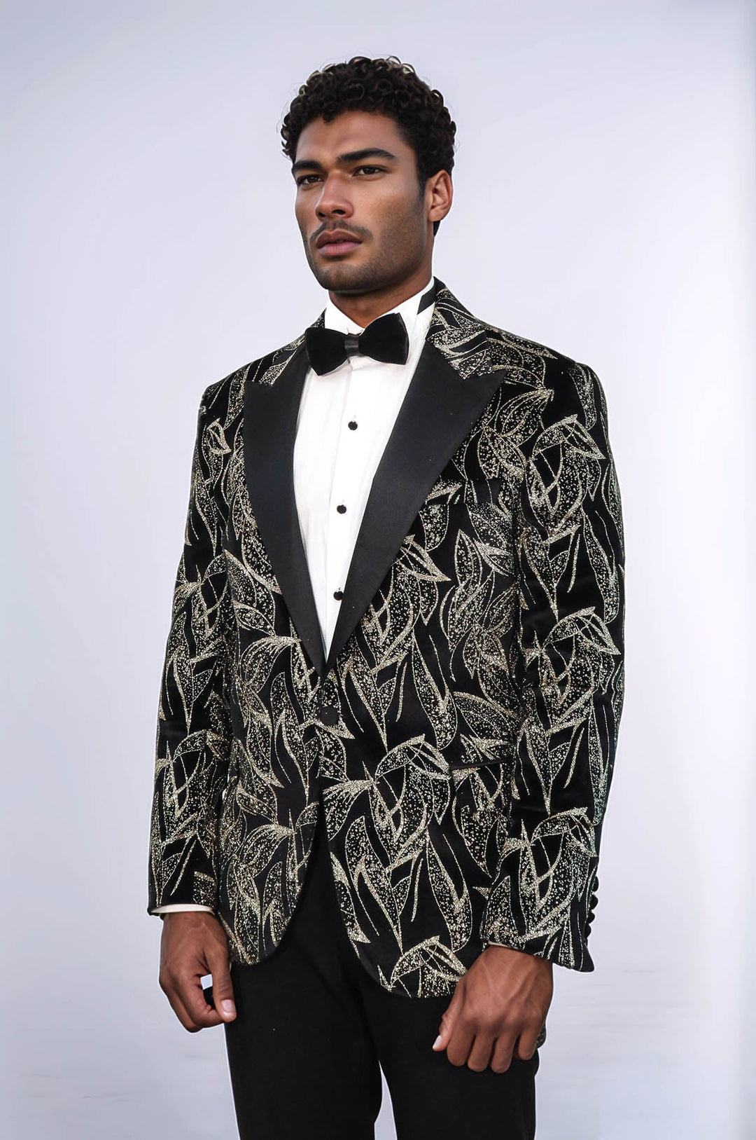 WSS Glittery Slim Fit Black Men Wedding Tuxedo Blazer  - Quincy