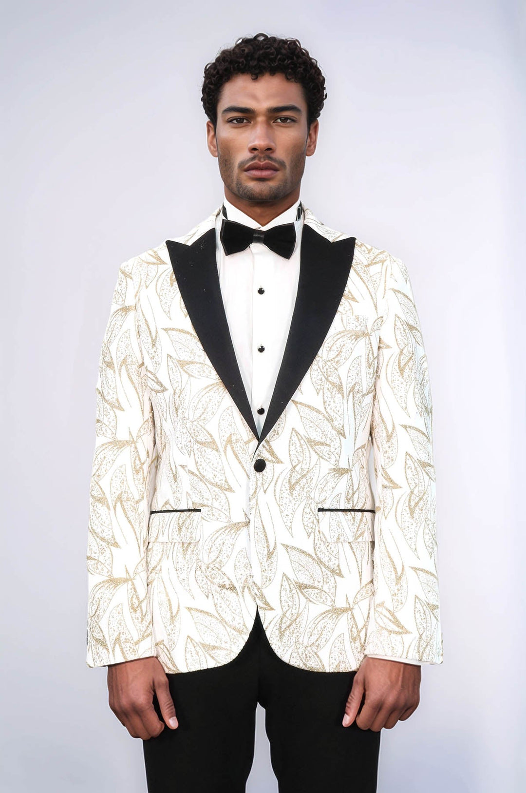 WSS Glittery Slim Fit White Men Wedding Groom Tuxedo Jacket  - Salem
