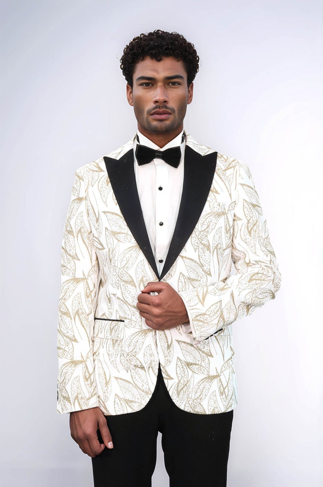 WSS Glittery Slim Fit White Men Wedding Groom Tuxedo Jacket  - Salem