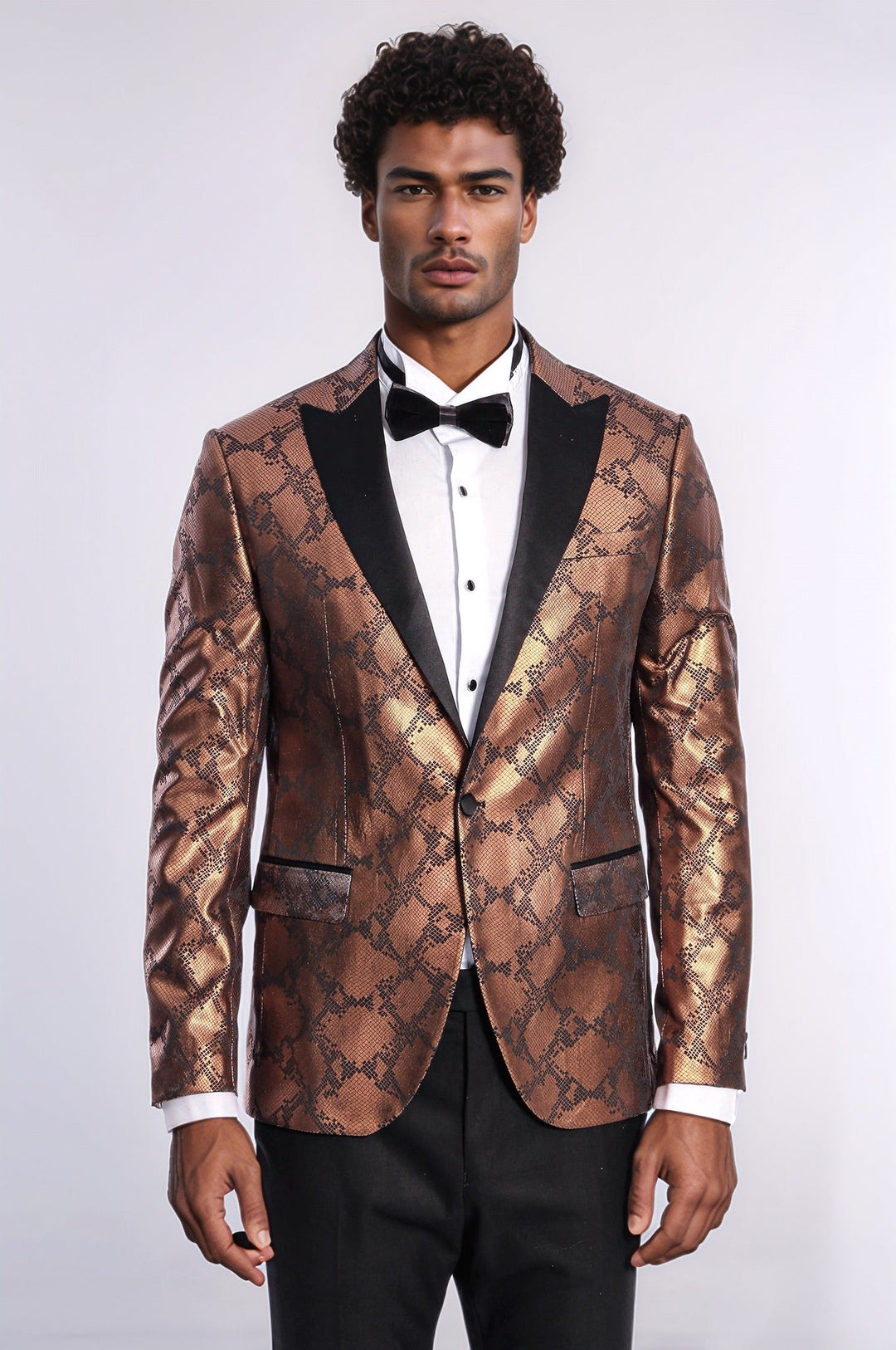 WSS Patterned Slim Fit Brown Men Stage Tuxedo Blazer  - Völklingen