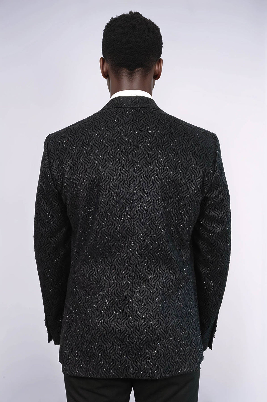 WSS Shiny Patterned Black Men Wedding Tuxedo Blazer  - Ratingen