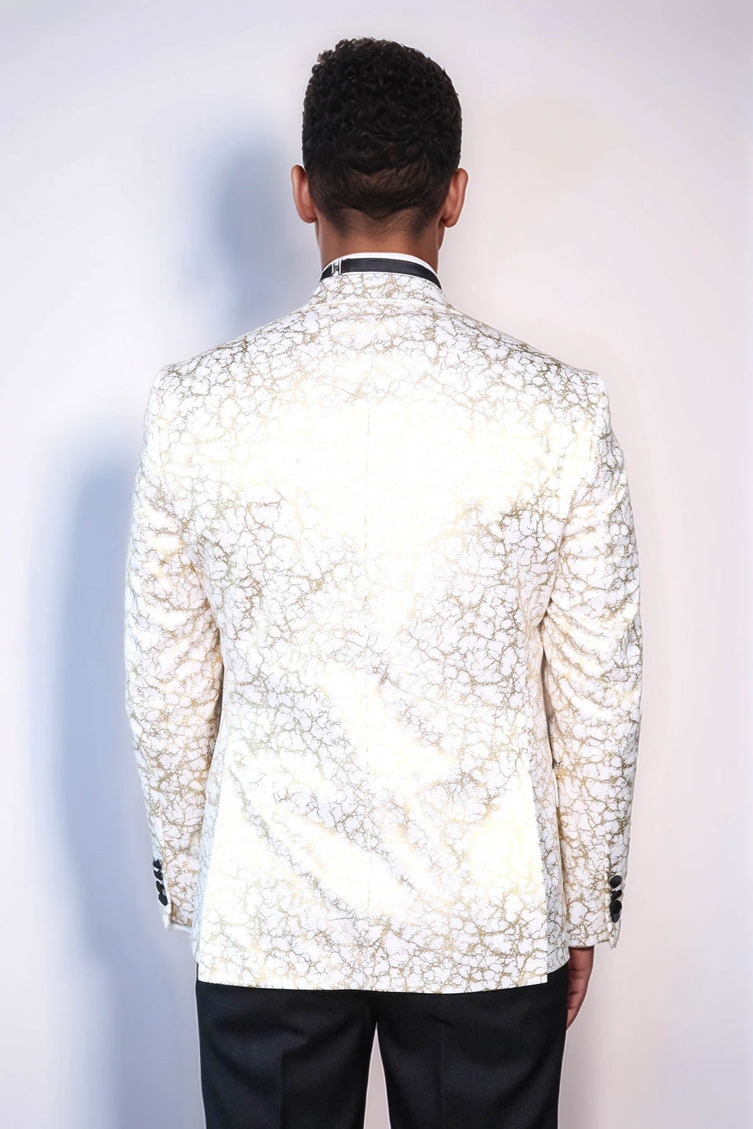 WSS Root Pattern Peak Lapel White Men Dinner Jacket  - Gómez Palacio