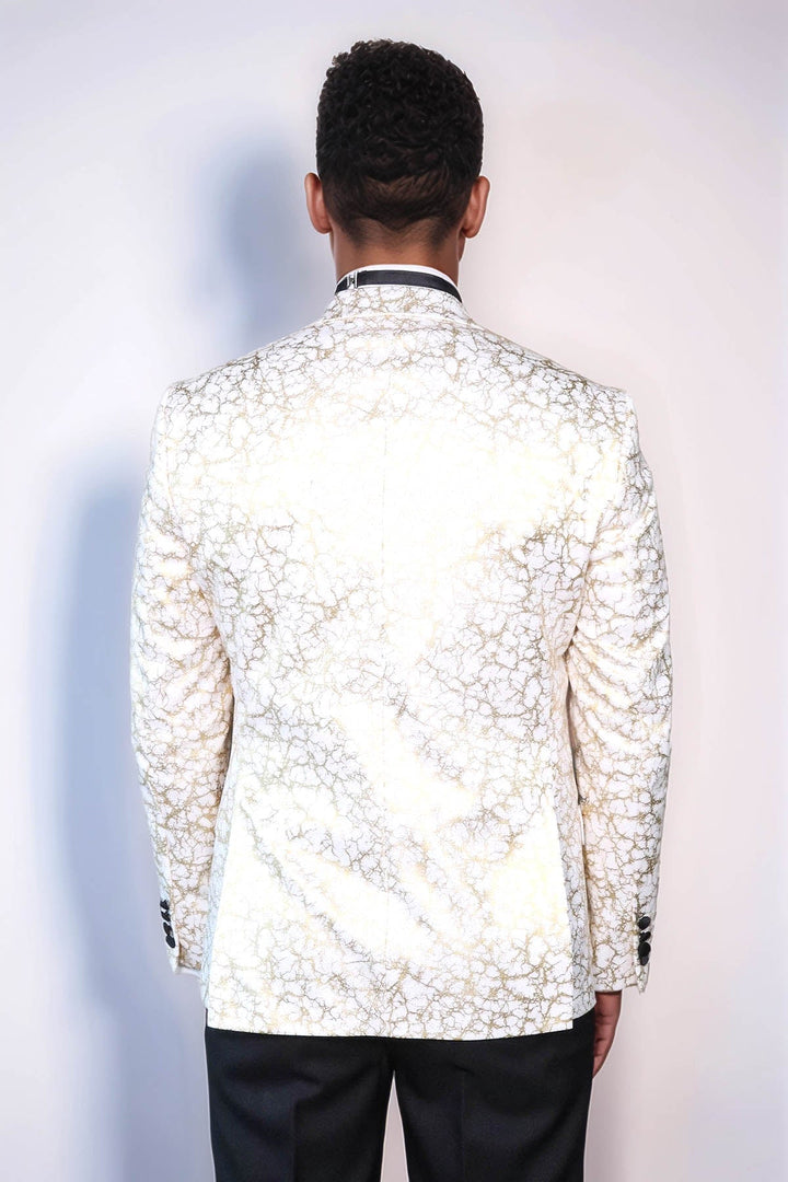 WSS Root Pattern Peak Lapel White Men Dinner Jacket  - Gómez Palacio